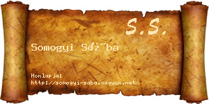 Somogyi Sába névjegykártya